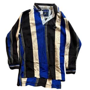 Ziza Shirt Boys Large Rugby Stripe‎ Colorblock Polo Long Sleeve Academia